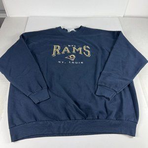 VTG NFL St Louis Rams Football Sweatshirt Extra Extra Extra Large Blue Crewneck